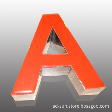 3D Dimentional Brushed Metal Stainless Steel Cased Acrylic Face LED Illuminated Lighting Exterior Channel Letter Signs